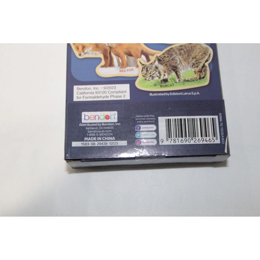 Bendon MagnaFun Animals of North America Wooden Magnetic Pieces 15 Pack New